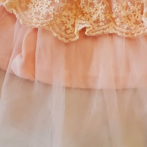 Light Pink Baby Girl Dress with Lace and Tulle - Picture 4 of 4